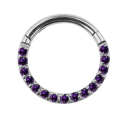 G23 titan cerc cu segmente cu balamale CZ cercel mic inel pentru nas Clicker cartilajul urechii Tragus Helix Labret Piercing pentru buze Bijuterii pentru corp