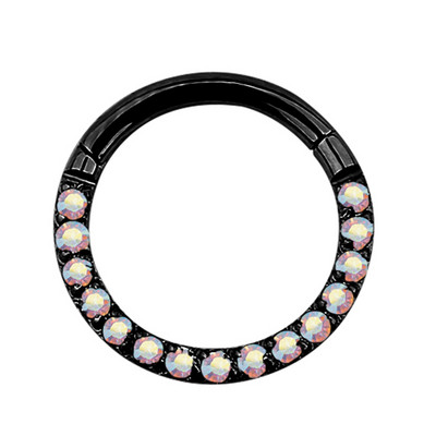 G23 titan cerc cu segmente cu balamale CZ cercel mic inel pentru nas Clicker cartilajul urechii Tragus Helix Labret Piercing pentru buze Bijuterii pentru corp