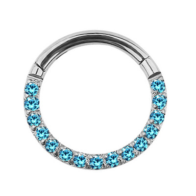 G23 titan cerc cu segmente cu balamale CZ cercel mic inel pentru nas Clicker cartilajul urechii Tragus Helix Labret Piercing pentru buze Bijuterii pentru corp