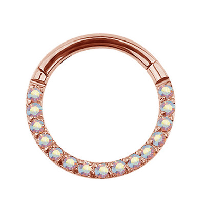 G23 titan cerc cu segmente cu balamale CZ cercel mic inel pentru nas Clicker cartilajul urechii Tragus Helix Labret Piercing pentru buze Bijuterii pentru corp