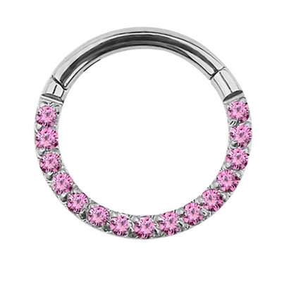 G23 titan cerc cu segmente cu balamale CZ cercel mic inel pentru nas Clicker cartilajul urechii Tragus Helix Labret Piercing pentru buze Bijuterii pentru corp