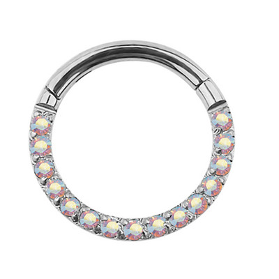 G23 titan cerc cu segmente cu balamale CZ cercel mic inel pentru nas Clicker cartilajul urechii Tragus Helix Labret Piercing pentru buze Bijuterii pentru corp