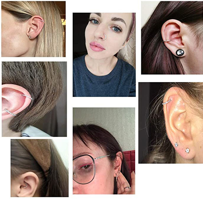 G23 titan cerc cu segmente cu balamale CZ cercel mic inel pentru nas Clicker cartilajul urechii Tragus Helix Labret Piercing pentru buze Bijuterii pentru corp
