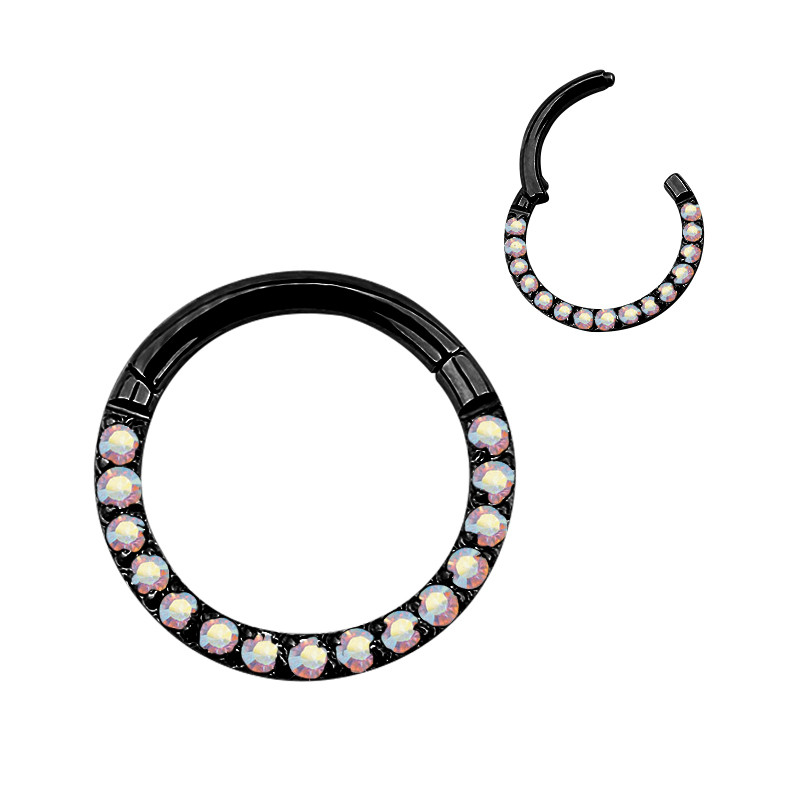 G23 titan cerc cu segmente cu balamale CZ cercel mic inel pentru nas Clicker cartilajul urechii Tragus Helix Labret Piercing pentru buze Bijuterii pentru corp