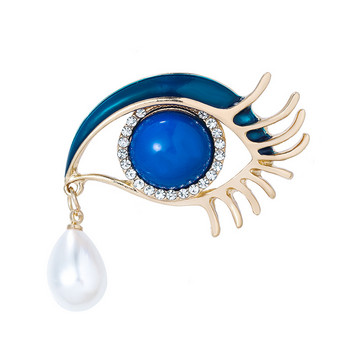 Жени Момичета Винтидж Evil Eye Angle Tear Брошка Сватбено парти Хиджаб Шал Pin Up feminino Облекло Бижута Аксесоари