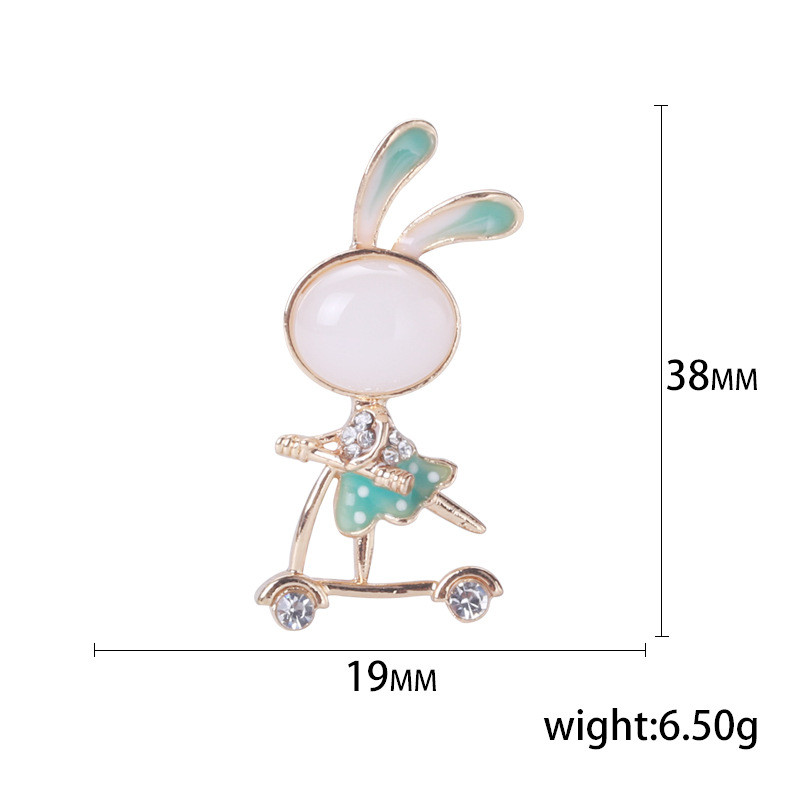 Broșe de iepuraș pe skateboard pentru femei, ace de iepure de desene animate, bijuterii pentru animale, accesorii pentru copii, cadou zilnic de petrecere