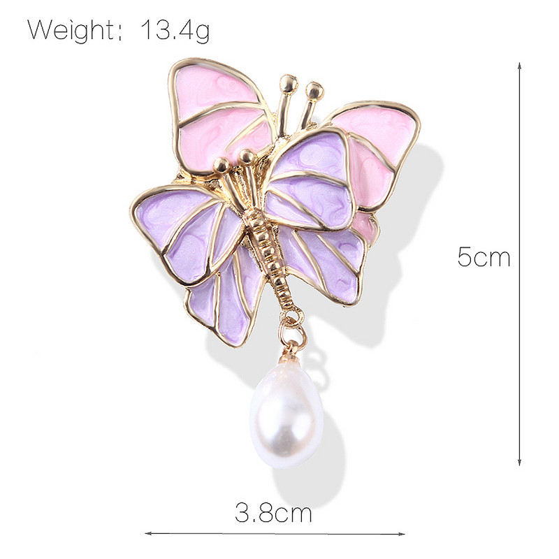 Broșă fluture dublă de modă, realizată manual pentru cuplu, pandantiv cu perle emailate, pentru femei, petrecere, nuntă, accesorii elegante, broșă