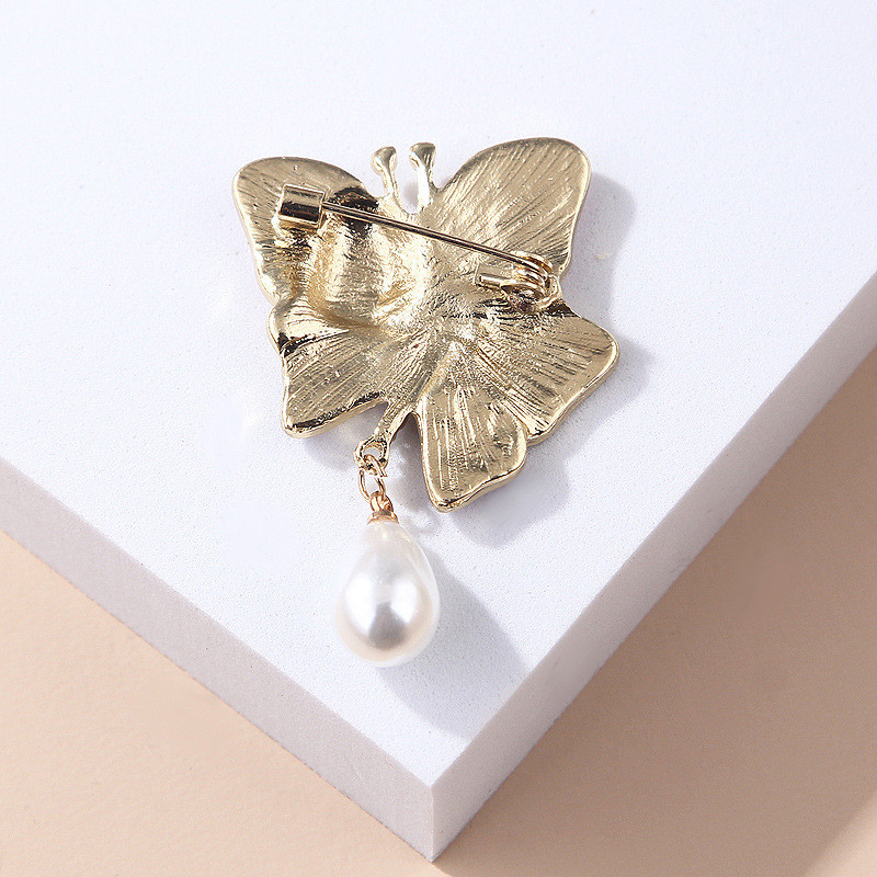 Broșă fluture dublă de modă, realizată manual pentru cuplu, pandantiv cu perle emailate, pentru femei, petrecere, nuntă, accesorii elegante, broșă