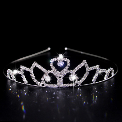 Rafinată prințesă cristal tiara coroană bentiță copii fete dragoste mireasă bal de nunta accesorii pentru petrecere bijuterii cadouri nou