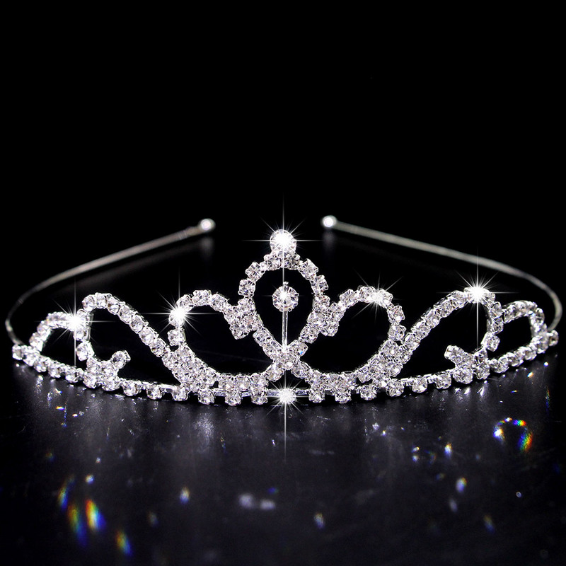 Rafinată prințesă cristal tiara coroană bentiță copii fete dragoste mireasă bal de nunta accesorii pentru petrecere bijuterii cadouri nou