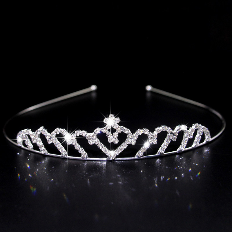 Rafinată prințesă cristal tiara coroană bentiță copii fete dragoste mireasă bal de nunta accesorii pentru petrecere bijuterii cadouri nou
