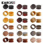 EARKUO Moda populare, dopuri de urechi și tuneluri din lemn, în formă de gol, piercing pentru corp, bijuterii, calibre pentru cercei, 2 buc.