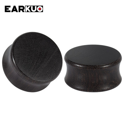 EARKUO Moda populare, dopuri de urechi și tuneluri din lemn, în formă de gol, piercing pentru corp, bijuterii, calibre pentru cercei, 2 buc.