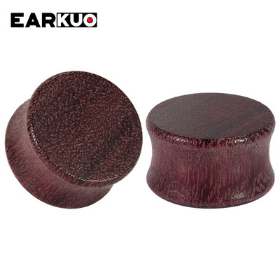 EARKUO Moda populare, dopuri de urechi și tuneluri din lemn, în formă de gol, piercing pentru corp, bijuterii, calibre pentru cercei, 2 buc.