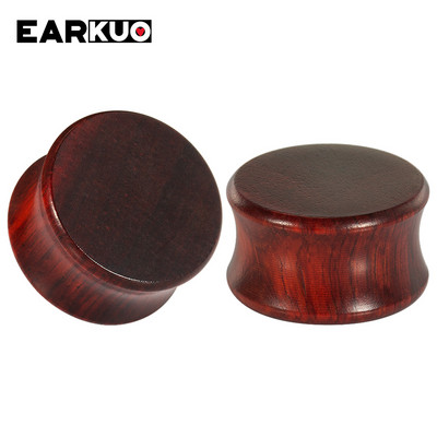 EARKUO Moda populare, dopuri de urechi și tuneluri din lemn, în formă de gol, piercing pentru corp, bijuterii, calibre pentru cercei, 2 buc.