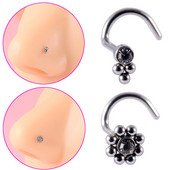 2 buc. Zircon inel os nas Cz gemă floarea soarelui șurub nas Stud 20 g cristal piercing lobul urechii cercei tragus piercing bijuterii