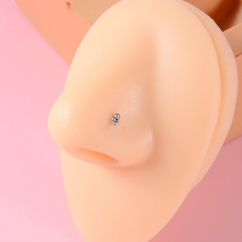 2 buc. Zircon inel os nas Cz gemă floarea soarelui șurub nas Stud 20 g cristal piercing lobul urechii cercei tragus piercing bijuterii