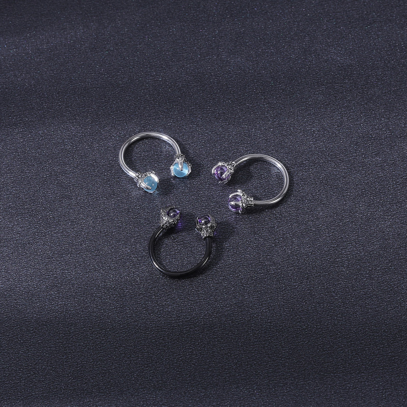 ZS 16G Inel pentru nas cu gheare de dragon Cerceu concă răsucit din oțel inoxidabil.