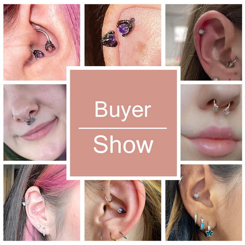 ZS 16G Inel pentru nas cu gheare de dragon Cerceu concă răsucit din oțel inoxidabil.