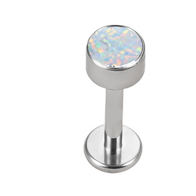 ASTM F136 Titán fülcsavarok Labret Stud CZ Kerek Tragus ajakgyűrű fülporc fülbevaló piercing ajak ékszer testékszer piercing