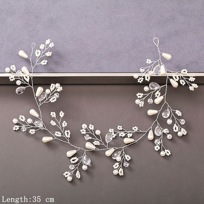 Perle Strasuri Femei Bentiță Nuntă Accesorii Păr Pentru Femei Mireasă Tiara Bentiță Bijuterii Păr Color Argintiu Bentita