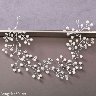 Perle Strasuri Femei Bentiță Nuntă Accesorii Păr Pentru Femei Mireasă Tiara Bentiță Bijuterii Păr Color Argintiu Bentita