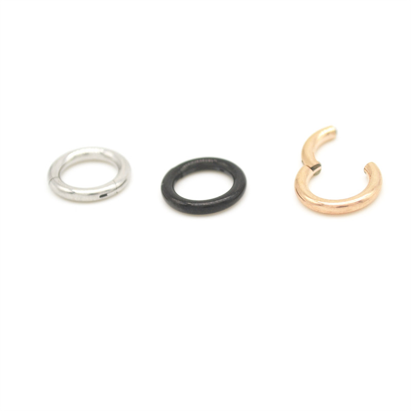 1 db 2 mm-es 2,5 mm-es 3 mm-es szegmenskattintók rozsdamentes acél karikagyűrű vastag csuklós septum ajakfül porc testpiercing
