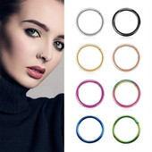 20G 18G 16G G23 titan cu balamale segment inel nas septum clicker cartilaj ureche tragus helix piercing buze bijuterii punk unisex
