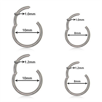 20G 18G 16G G23 Титаниев шарнирен сегмент Пръстен за нос Пръстен за нос Преграда Щракване Ушен хрущял Tragus Helix Пиърсинг за устни Унисекс Пънк бижута