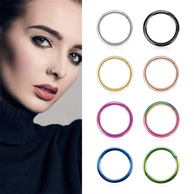 20G 18G 16G G23 titāna eņģu segmenta deguna gredzens starpsienas klikšķinātājs auss skrimslis Tragus Helix lūpu pīrsings unisex panku rotaslietas