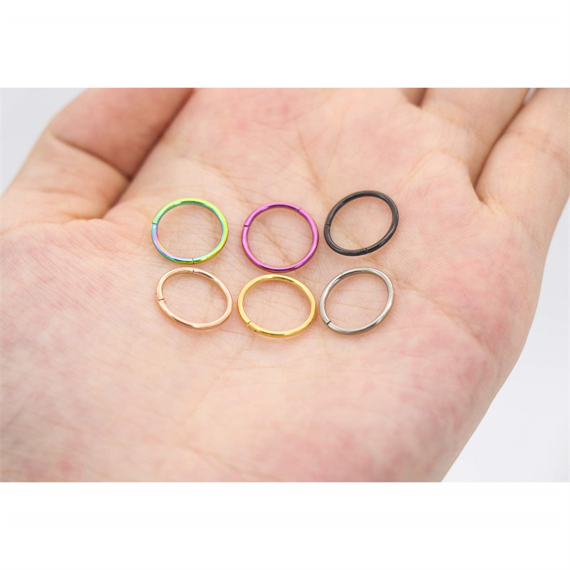 20G 18G 16G G23 titan cu balamale segment inel nas septum clicker cartilaj ureche tragus helix piercing buze bijuterii punk unisex