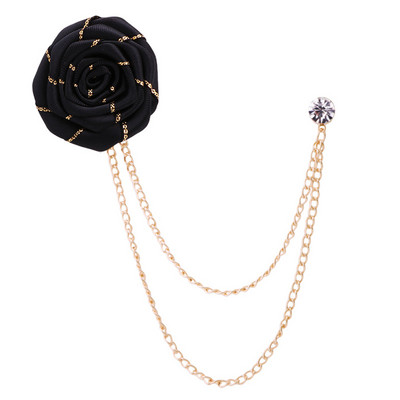 Țesătură, flori, trandafiri, broșe, ace, lanț metalic, ciucuri, guler pentru costum bărbați, ace de rever, bărbați, femei, coreeană, banchet, bijuterii de modă