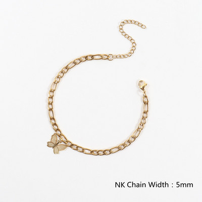 2022. Novi klasični leptir gležnjača za žene zlatne boje od nehrđajućeg čelika Figaro lančić za gležnjeve za žene najbolji dar