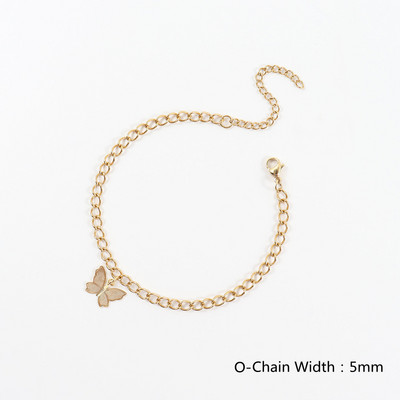 2022. Novi klasični leptir gležnjača za žene zlatne boje od nehrđajućeg čelika Figaro lančić za gležnjeve za žene najbolji dar