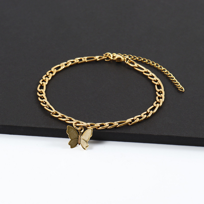 2022. Novi klasični leptir gležnjača za žene zlatne boje od nehrđajućeg čelika Figaro lančić za gležnjeve za žene najbolji dar