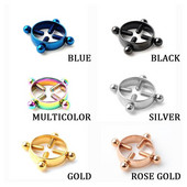 1 τμχ Βιδωτοί σφιγκτήρες θηλής Σέξι τρυπήματα για γυναίκες από ανοξείδωτο ατσάλι Ψεύτικο κόσμημα για τρύπημα θηλής Ασπίδα δαχτυλιδιού θηλής χωρίς διάτρηση