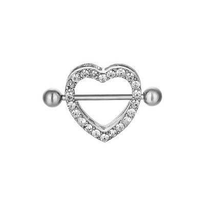 1 τμχ Βιδωτοί σφιγκτήρες θηλής Σέξι τρυπήματα για γυναίκες από ανοξείδωτο ατσάλι Ψεύτικο κόσμημα για τρύπημα θηλής Ασπίδα δαχτυλιδιού θηλής χωρίς διάτρηση