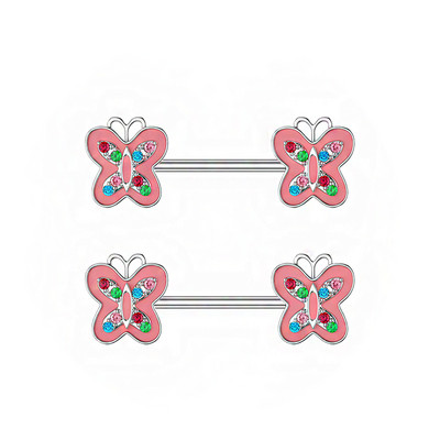 1 τμχ Βιδωτοί σφιγκτήρες θηλής Σέξι τρυπήματα για γυναίκες από ανοξείδωτο ατσάλι Ψεύτικο κόσμημα για τρύπημα θηλής Ασπίδα δαχτυλιδιού θηλής χωρίς διάτρηση