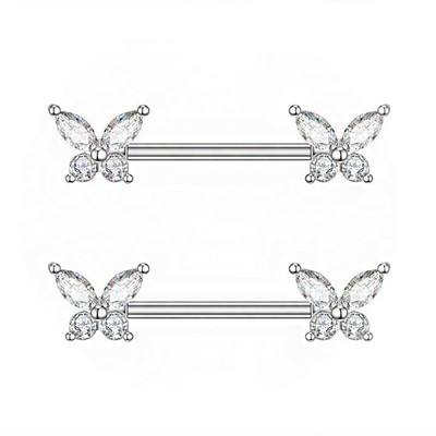 1 τμχ Βιδωτοί σφιγκτήρες θηλής Σέξι τρυπήματα για γυναίκες από ανοξείδωτο ατσάλι Ψεύτικο κόσμημα για τρύπημα θηλής Ασπίδα δαχτυλιδιού θηλής χωρίς διάτρηση