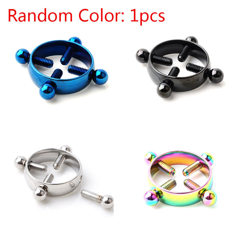 1 τμχ Βιδωτοί σφιγκτήρες θηλής Σέξι τρυπήματα για γυναίκες από ανοξείδωτο ατσάλι Ψεύτικο κόσμημα για τρύπημα θηλής Ασπίδα δαχτυλιδιού θηλής χωρίς διάτρηση