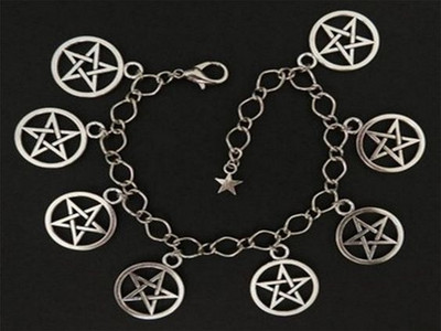 Čarobnjak za gležnjeve Vještice Zmaj i prsten za gležanj od ametista Paganska šarm narukvica, gotička narukvica