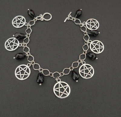 Čarobnjak za gležnjeve Vještice Zmaj i prsten za gležanj od ametista Paganska šarm narukvica, gotička narukvica