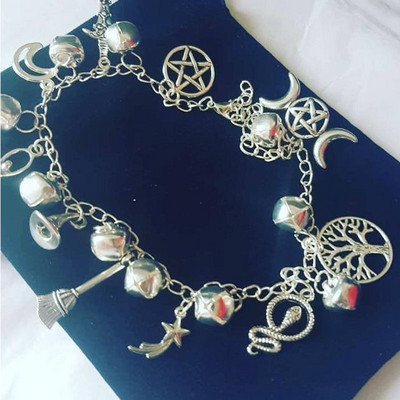 Vrăjitoare Charm Anklet Dragon și Ametist Brățară Păgână Charm, Brățară Gotică