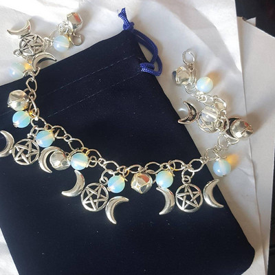 Čarobnjak za gležnjeve Vještice Zmaj i prsten za gležanj od ametista Paganska šarm narukvica, gotička narukvica