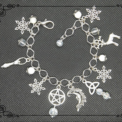 Čarobnjak za gležnjeve Vještice Zmaj i prsten za gležanj od ametista Paganska šarm narukvica, gotička narukvica