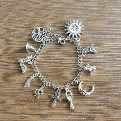 Čarobnjak za gležnjeve Vještice Zmaj i prsten za gležanj od ametista Paganska šarm narukvica, gotička narukvica