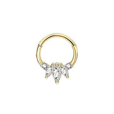 WaterDrop Flower Moon Heart CZ Zircon Punk Inele pentru nas Septum Hoop Cercei Daith Conch Piercing Stud 16G