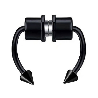 Uniszex hamis orrgyűrű, újrafelhasználható mágneses patkó, nem piercing, allergia megelőzésére testpiercing ékszerek, rozsdamentes acél gyűrűs karika