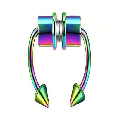 Uniszex hamis orrgyűrű, újrafelhasználható mágneses patkó, nem piercing, allergia megelőzésére testpiercing ékszerek, rozsdamentes acél gyűrűs karika
