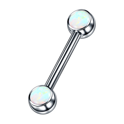 1PC Titan Opal Mamilo Piercing Tongue Bar Straight Barbell Piercing Cristal Sprâncene Tragus Inel pentru mamelon Bijuterii sexy pentru femei 14G